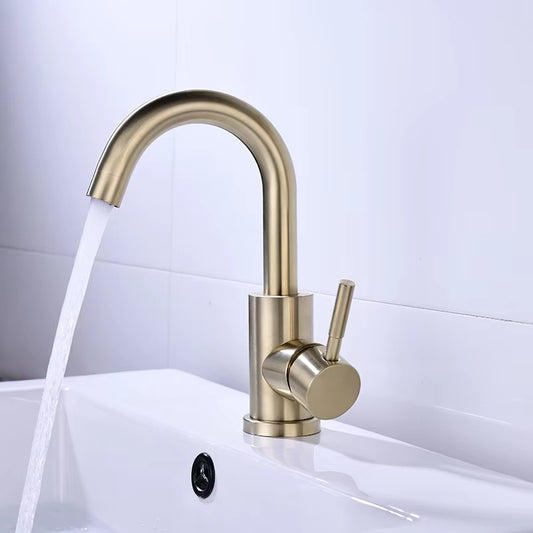 Stainless Steel Bathroom Cabinet Hand Basin Household Curved Faucet-5007