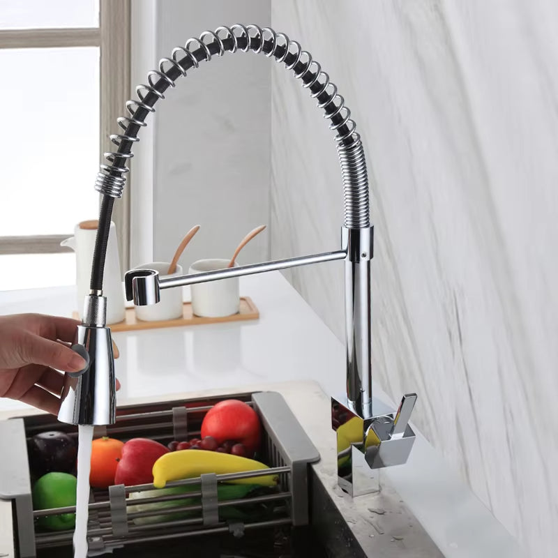 Spring-Loaded Kitchen Sink Countertop Faucet-8422