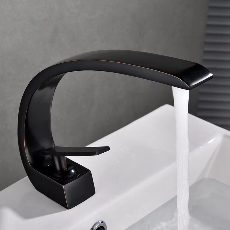 Bathroom Sink Single Handle Single Hole Elegant Crane Faucet-7001B