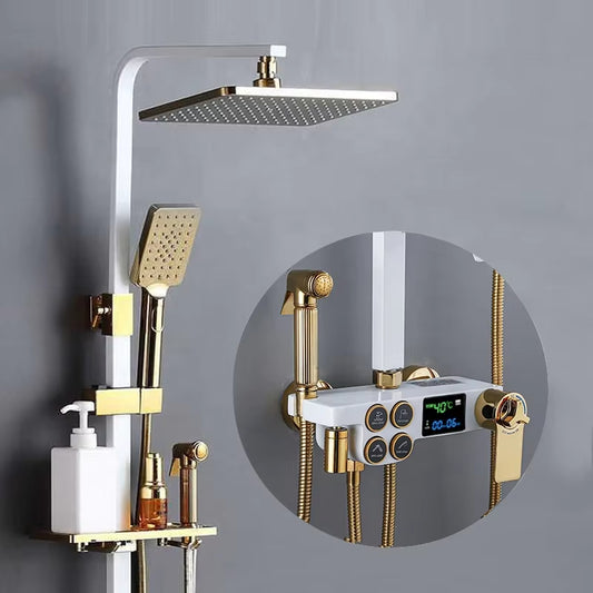 Digital Temperature Shower Control Wall Mounted Luxury Shower Set-6017WG