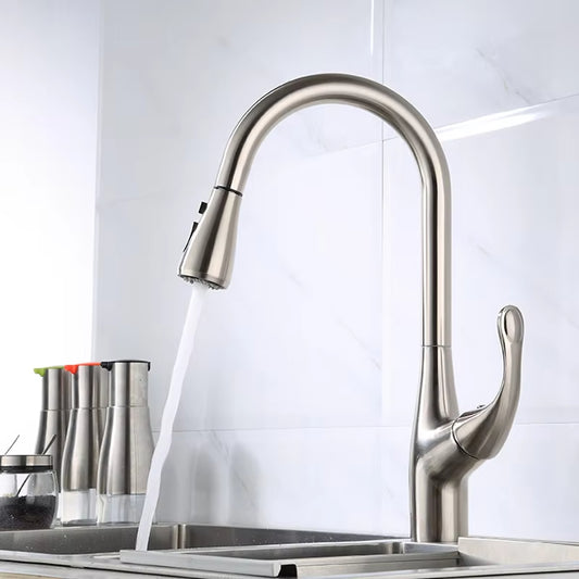 Pull-Out Sink Kitchen One-Button Water Stop Faucet-8555