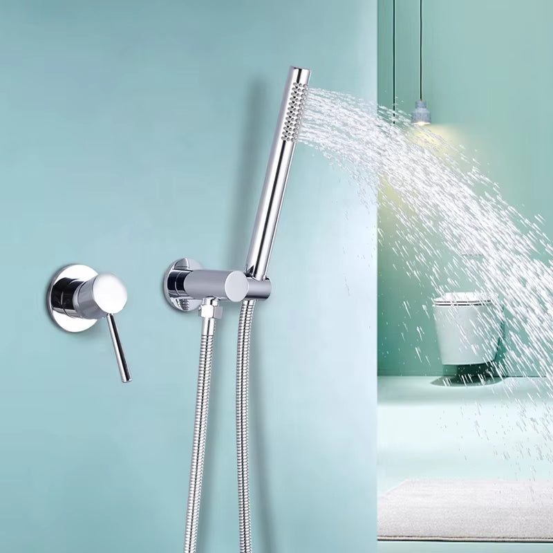 Luxurious Brass Wall Mounted Exposed Pipe Simple Shower-6049C