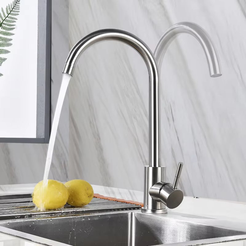 Kitchen Sink Stainless Steel Single Handle Single Hole Faucet-Z-8422
