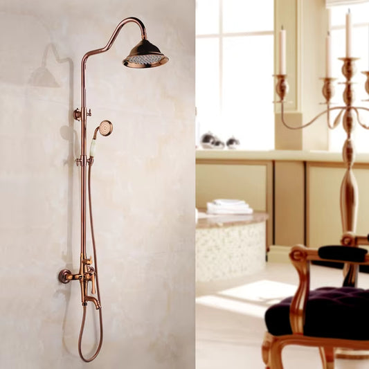 Contemporary Rose Gold Antique Mixer Shower-6220