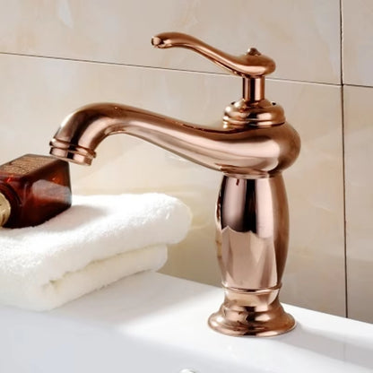 Elegant Design Bathroom Washbasin Gold Single Handle Faucet-7092
