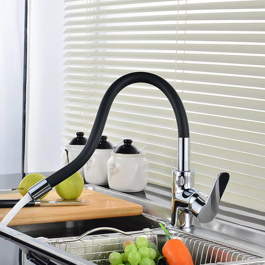 Flexible Neck Kitchen Countertop Mount Sink Faucet-8318