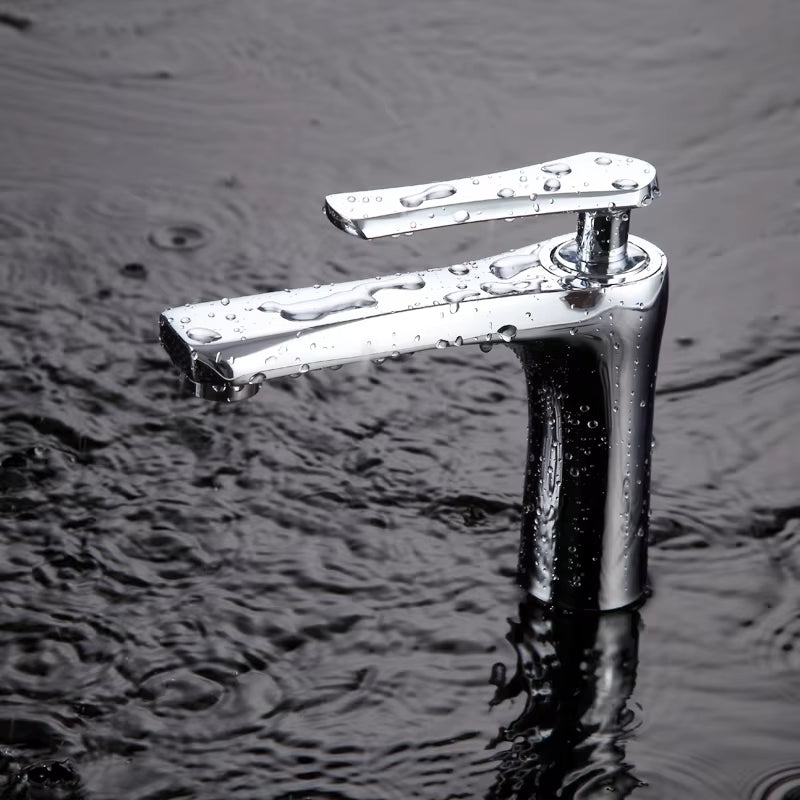 British Design Silver Bathroom Single Hole Basin Faucet-7049