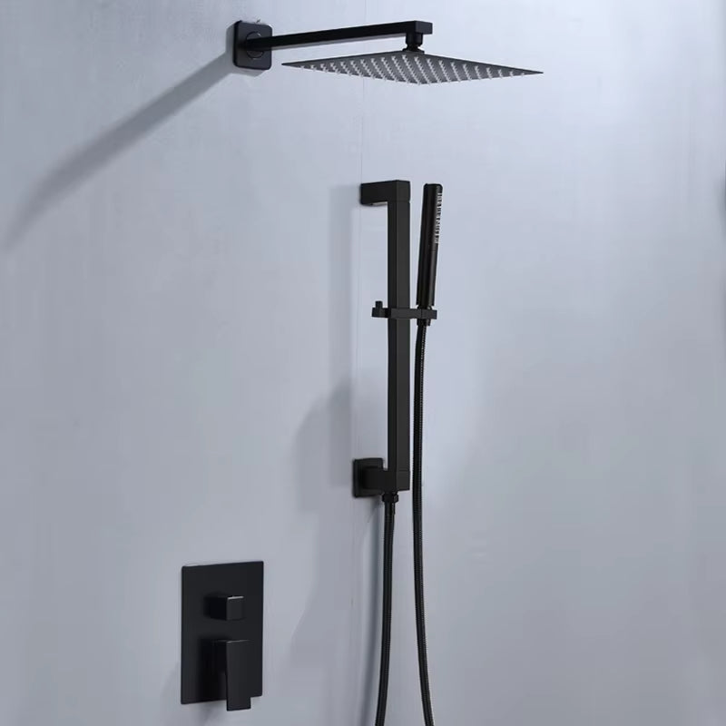 Concealed Wall Shower Set Bathroom Faucet Luxury Brass Set Rain Shower-6544