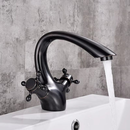 Bathroom Basin Double Handle Antique Faucet-7071