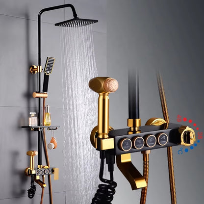 Rain Shower Set Hot And Cold Water Valve Rain Shower Head Wall Mounted Shower Set-6278