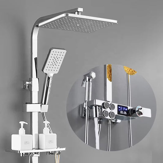 Luxury Brass Wall Mount Bath Shower Head Set-6017C
