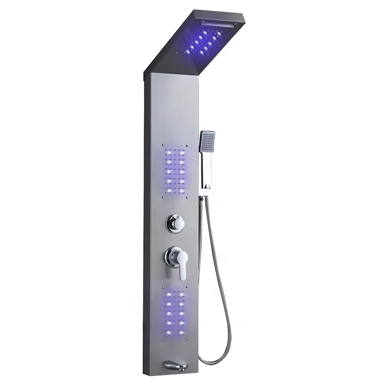 Led Shower Screen Wall Mounted Stainless Steel Waterfall Shower Column Set-6660