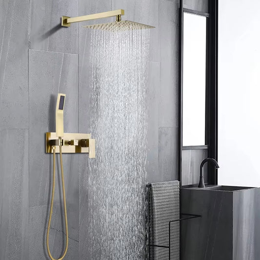 Concealed Wall Mounted Brass Faucet Shower Set Bathroom Faucet Rain Shower-6570