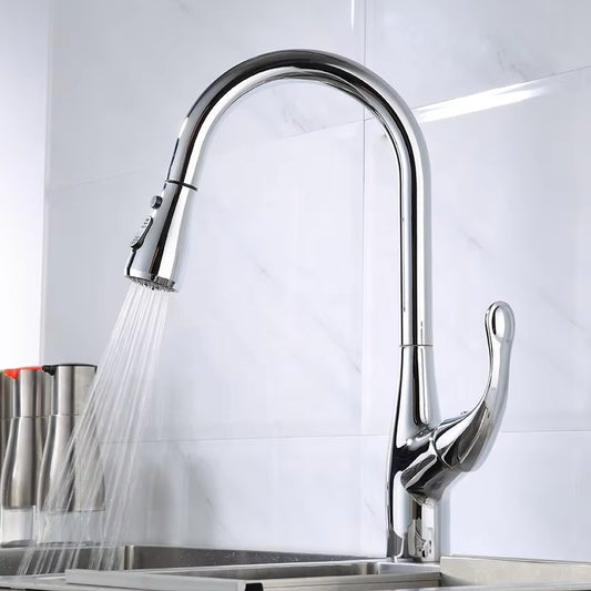 Pull-Out Sink Kitchen One-Button Water Stop Faucet-8553