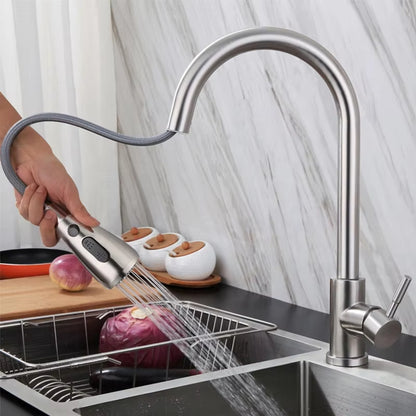 Modern Kitchen Pull Out Stainless Steel Sink Faucet-8424