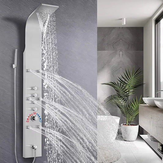 Shower Column Set Wall Mounted Stainless Steel Waterfall Shower Screen-6653