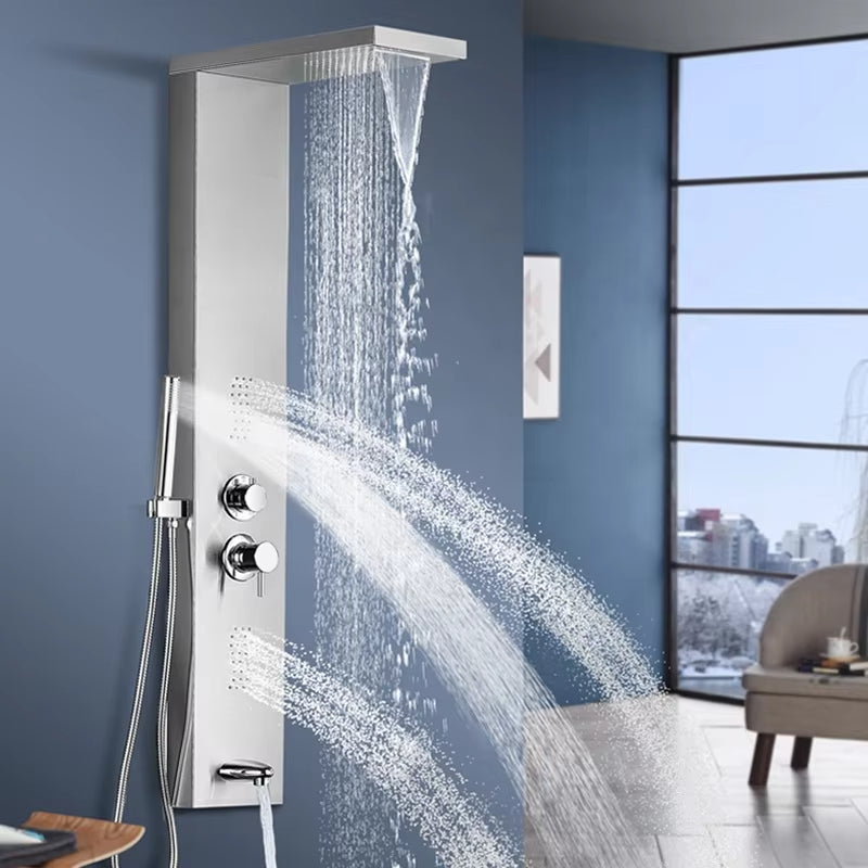 Shower Column Set Wall Mounted Waterfall Tower Massage Shower Head-6663