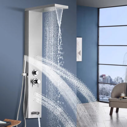 Shower Column Set Wall Mounted Waterfall Tower Massage Shower Head-6663