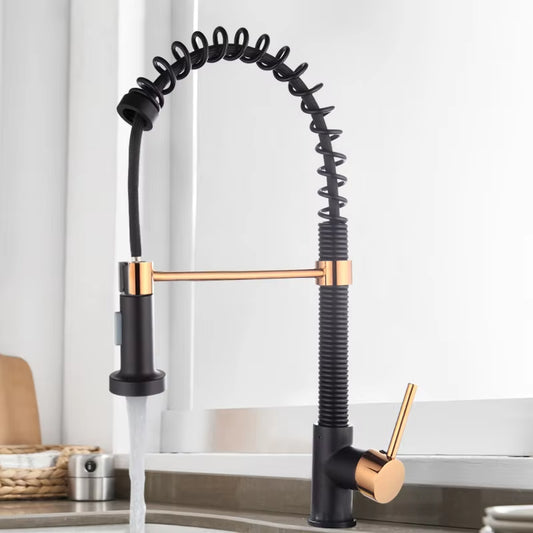 Spring Loaded Hot And Cold Water Kitchen Sink Pull Down Faucet-8591