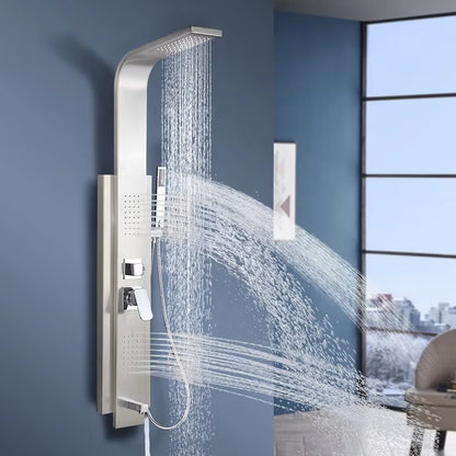 Shower Panel Bathroom Waterfall Shower Column Set Massage Jet Shower Panel Wall Mounted-6647