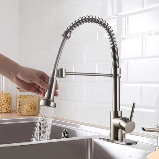 Spring-Loaded Pull-Out Sprayer Kitchen Faucet-8405