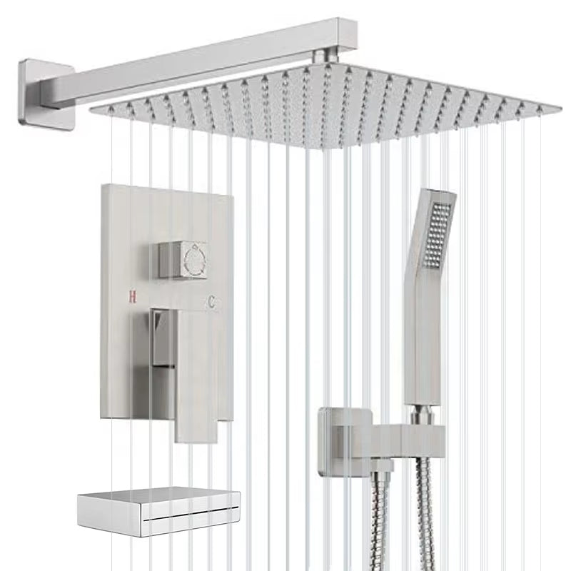 Concealed Brass Faucet Shower Set Rain Shower Mixer Faucet Set Shower Head-6552