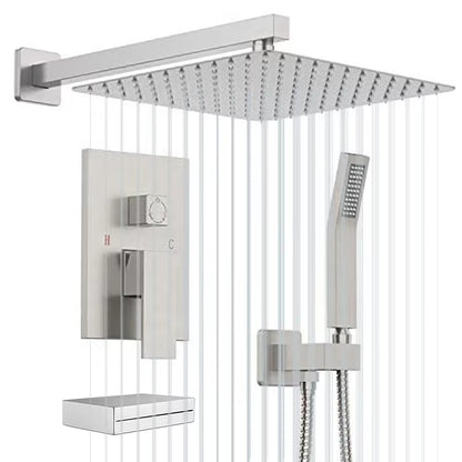 Concealed Brass Faucet Shower Set Rain Shower Mixer Faucet Set Shower Head-6552