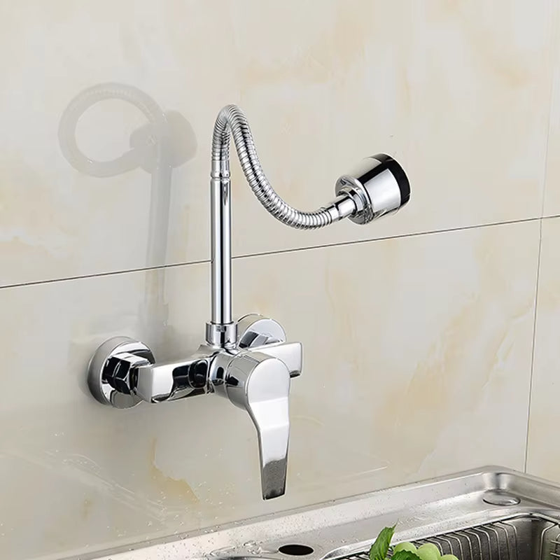 Wall Mounted Kitchen Sink 360 Degree Swivel Flexible Hose Faucet-8327
