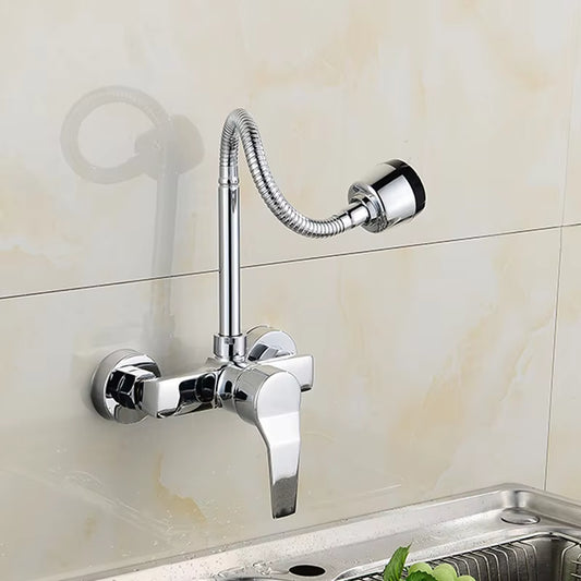 Wall Mounted Kitchen Sink 360 Degree Swivel Flexible Hose Faucet-8327