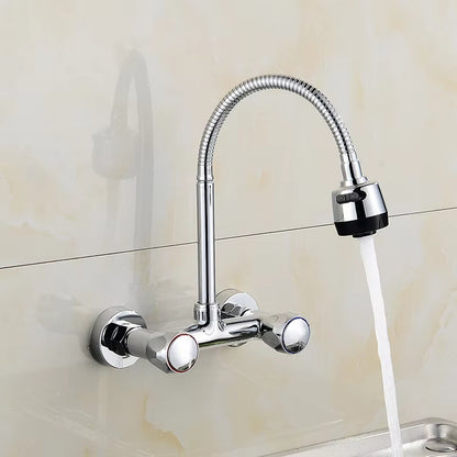 Wall Mounted Kitchen Sink 360 Degree Swivel Flexible Hose Faucet-8325