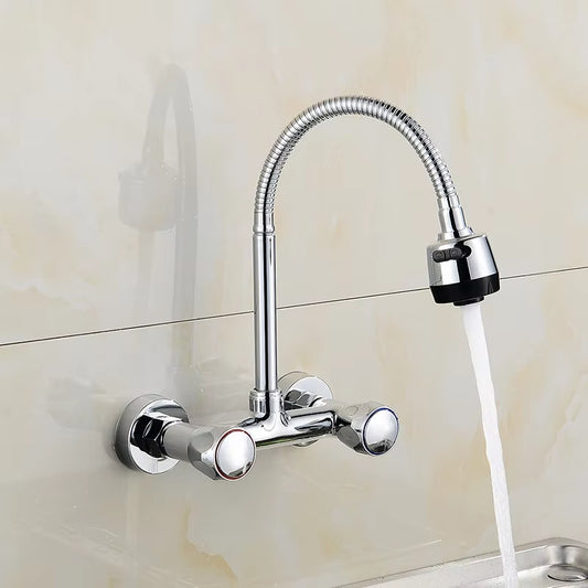 Wall Mounted Kitchen Sink 360 Degree Swivel Flexible Hose Faucet-8325
