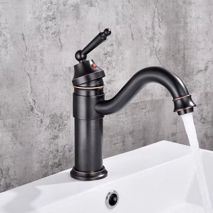 Bathroom Basin Black Vintage Hot And Cold Water Faucet-7086