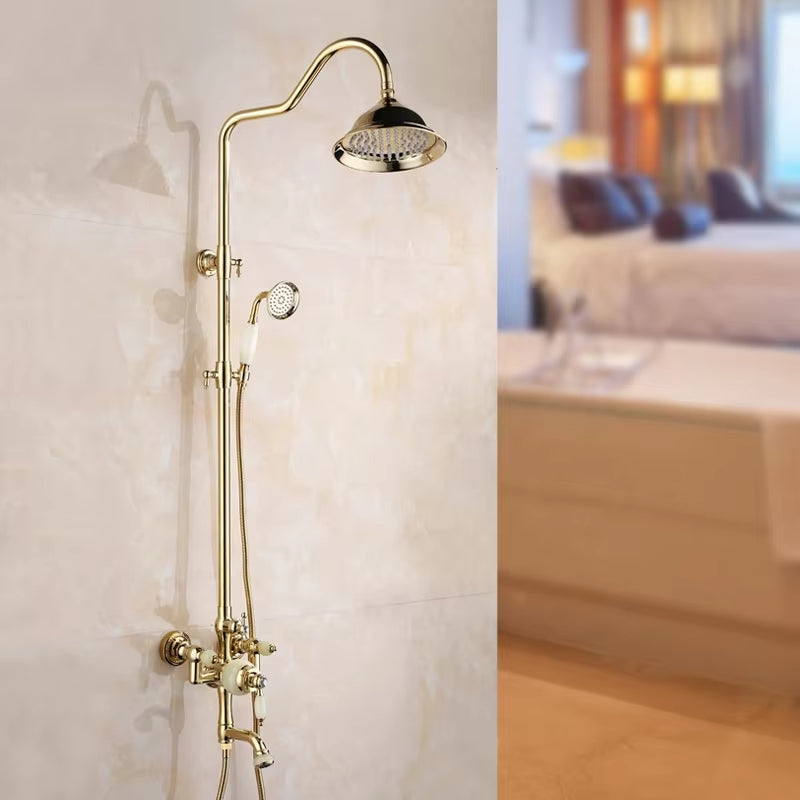 Brass Shower Room Bathtub Vintage Bathroom Shower-6212