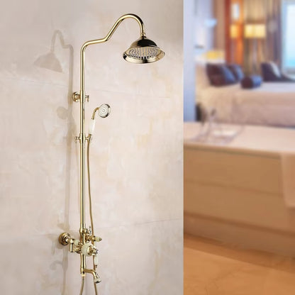 Brass Shower Room Bathtub Vintage Bathroom Shower-6212