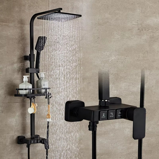 All Black Constant Temperature Wall Mounted Shower Room Shower-6240