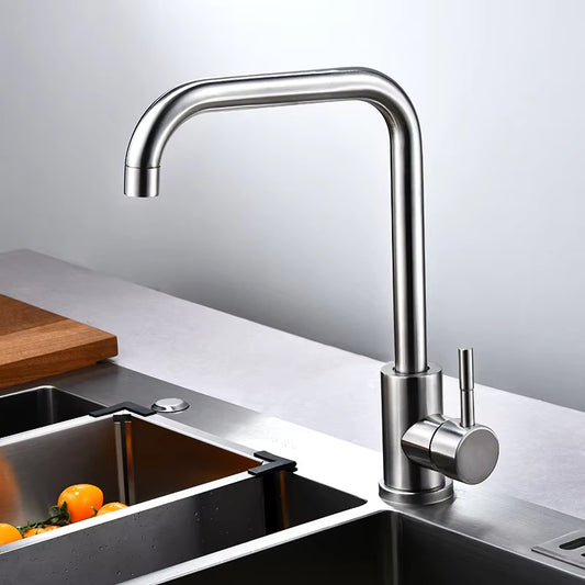 Classic Seven-Shaped Kitchen And Bathroom Hot And Cold Stainless Steel Faucet-5202