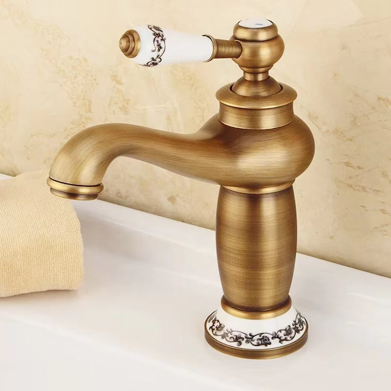 Elegant Retro Bathroom Basin European Style Luxury Faucet-7105