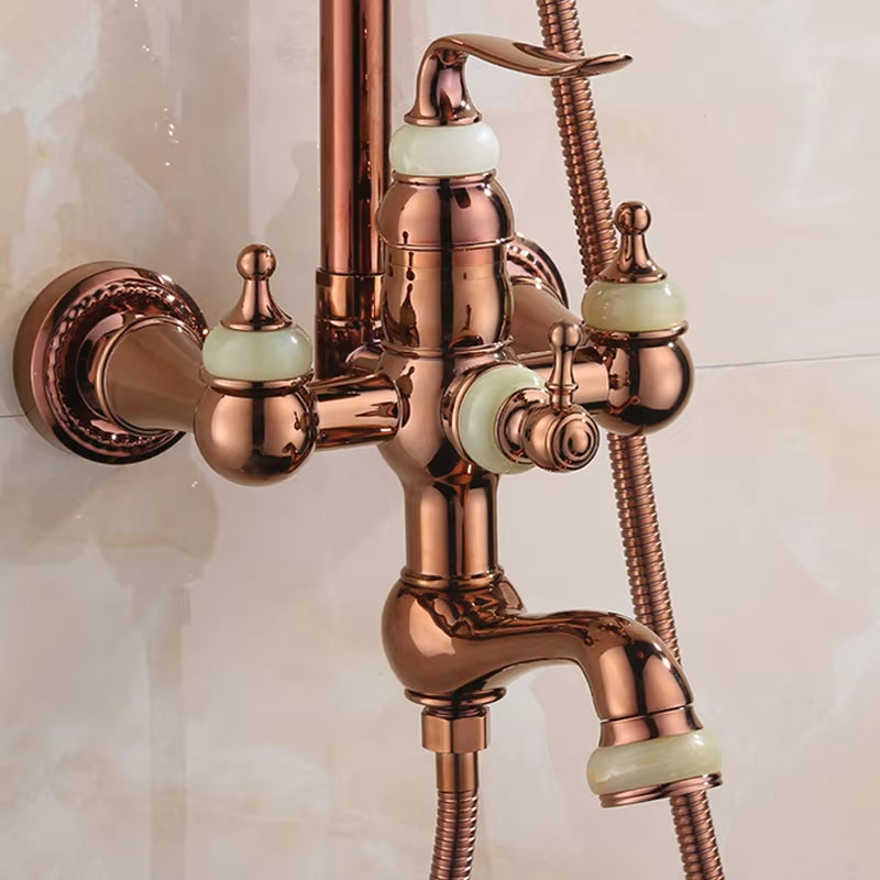 Antique Rose Gold Bathroom Thermostatic Shower Head-6218