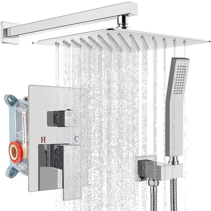 Wall Mounted Rain Shower Faucet Set Brass Bathroom Waterfall System Wall Mounted Shower Set-6530BG