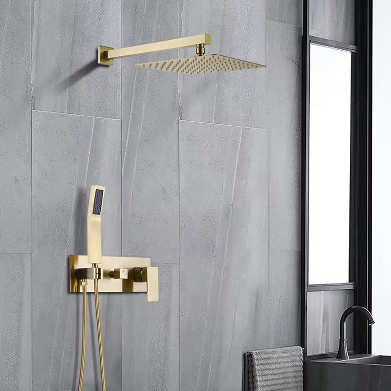 Concealed Wall Mounted Brass Faucet Shower Set Bathroom Faucet Rain Shower-6570