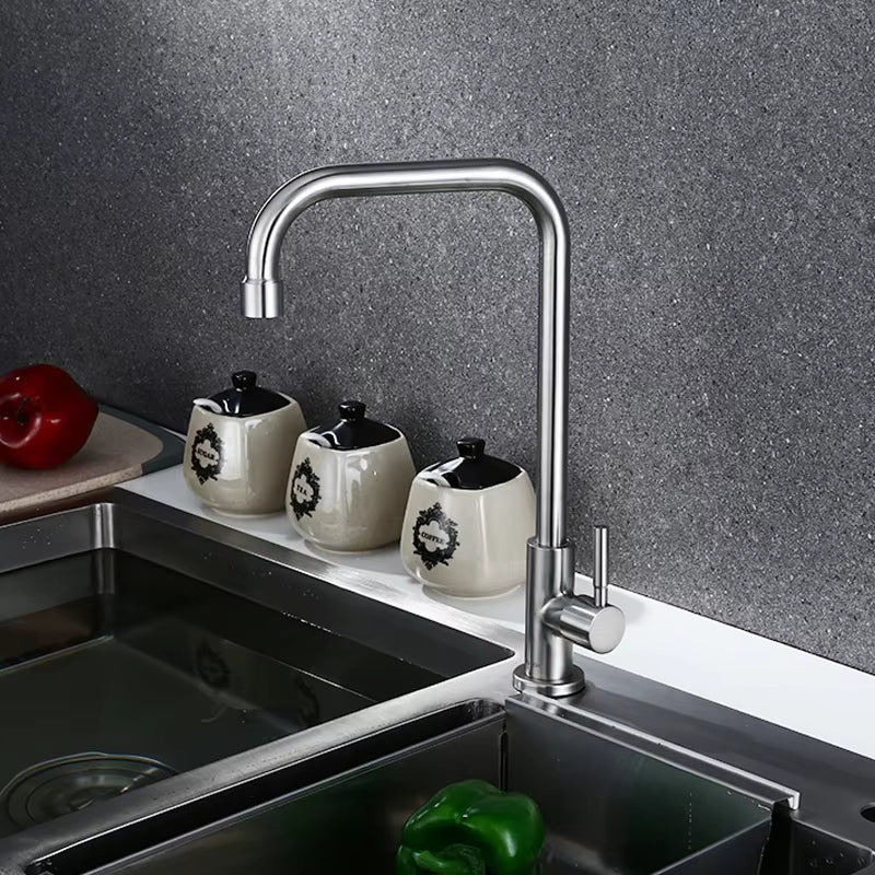 Simple Stainless Steel Bathroom Laundry Kitchen Hot And Cold Adjustable Faucet-5225
