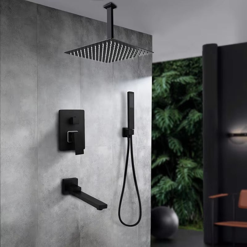 Luxury Bathroom Black Thermostatic Wall Mounted Shower Set-6011ML