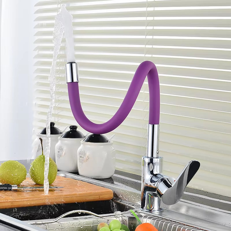Flexible Neck Kitchen Countertop Mount Sink Faucet-8318