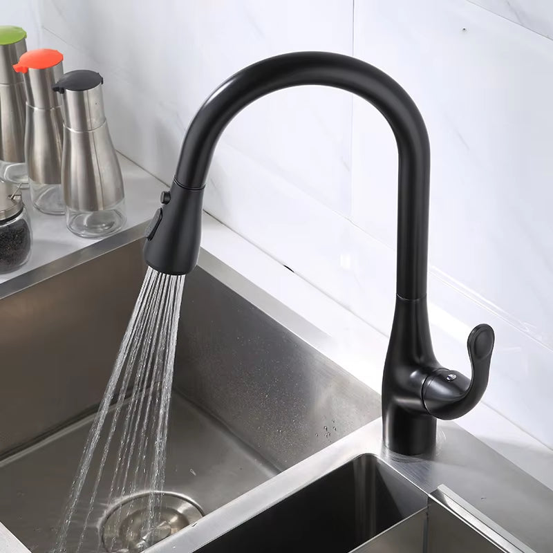 Pull-Out Sink Kitchen One-Button Water Stop Faucet-8554