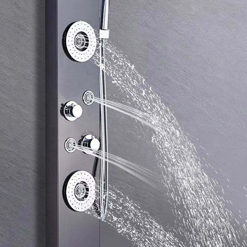 Wall Mounted Stainless Steel Waterfall Tower Led Shower Screen Set-8624