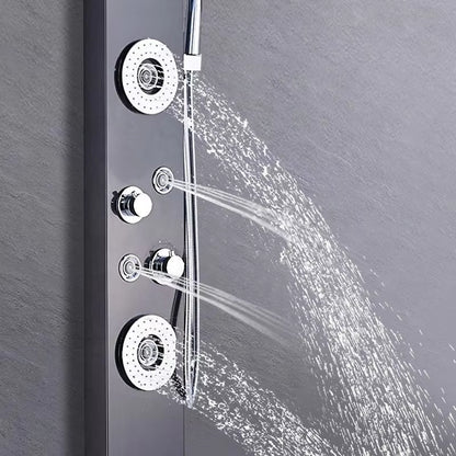 Wall Mounted Stainless Steel Waterfall Tower Led Shower Screen Set-8624