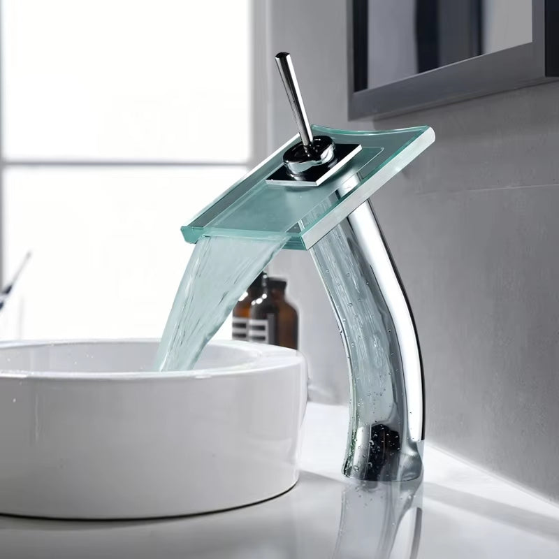 Bathroom Vanity Glass Waterfall Faucet-7268