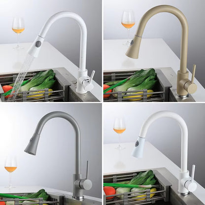 Pull Down Hot And Cold Water Mixing Kitchen Sink Faucet-8319