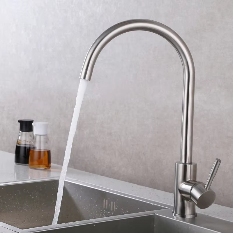 Kitchen Sink Stainless Steel Single Handle Single Hole Faucet-Z-8422