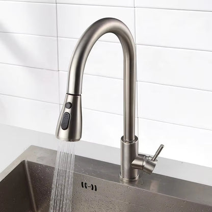 Modern Kitchen Pull Out Stainless Steel Sink Faucet-8424